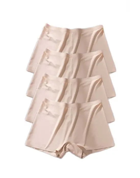 Omarı Dikişsiz Görünmez Mini Şort Boxer Ten