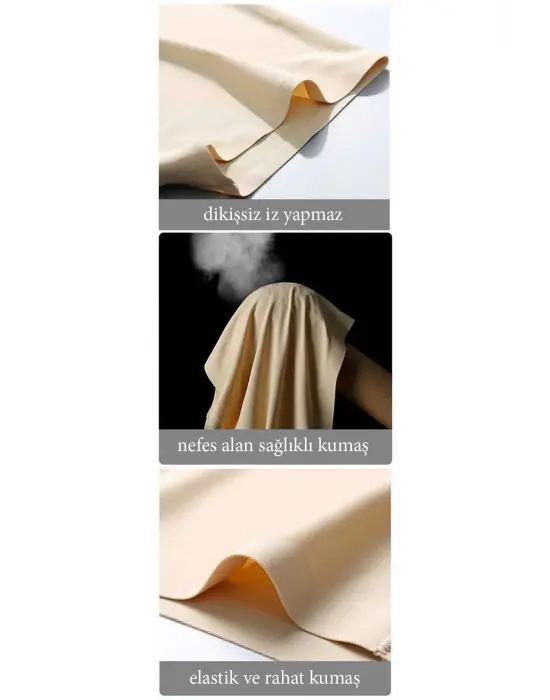 Omarı Dikişsiz Görünmez Mini Şort Boxer Ten