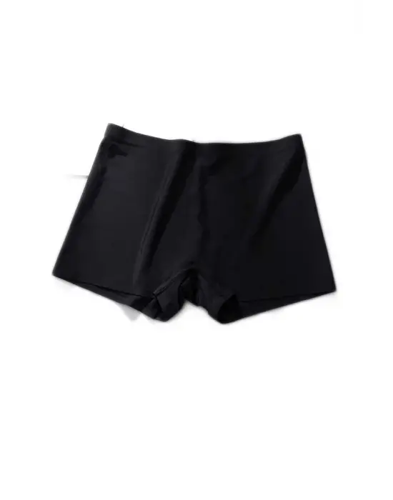 Omarı Dikişsiz İz Yapmayan Mini Şort Boxer Siyah