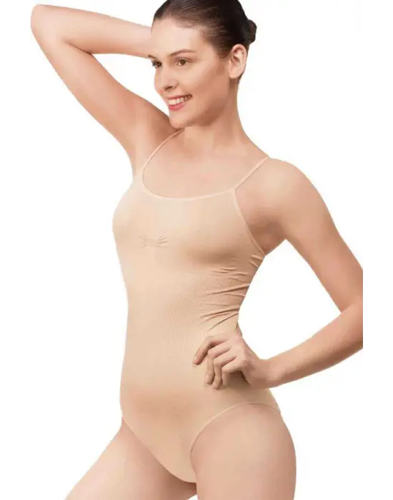 Omarı İnce Dikişsiz Askı Body Zıbın Atlet - Kadın Ten Uyumlu Elegan Tasarım