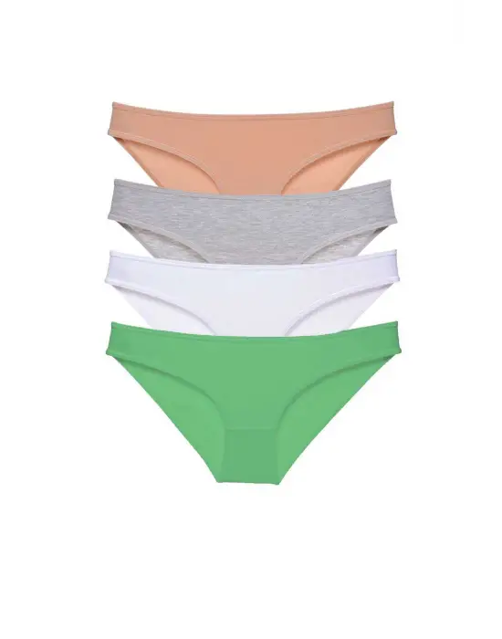 Omarı Üstün Konforlu 4 Adet Likralı Kadın Slip Külot Seti