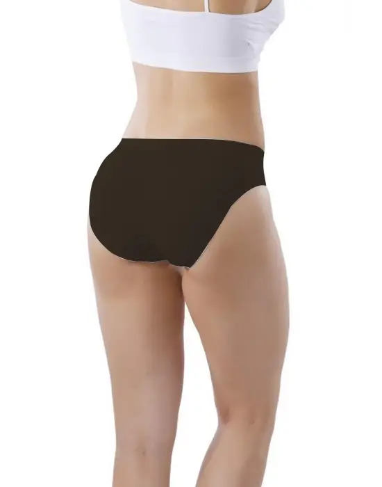 Omarı Dikişsiz İz Yapmayan Siyah Bayan Slip Külot