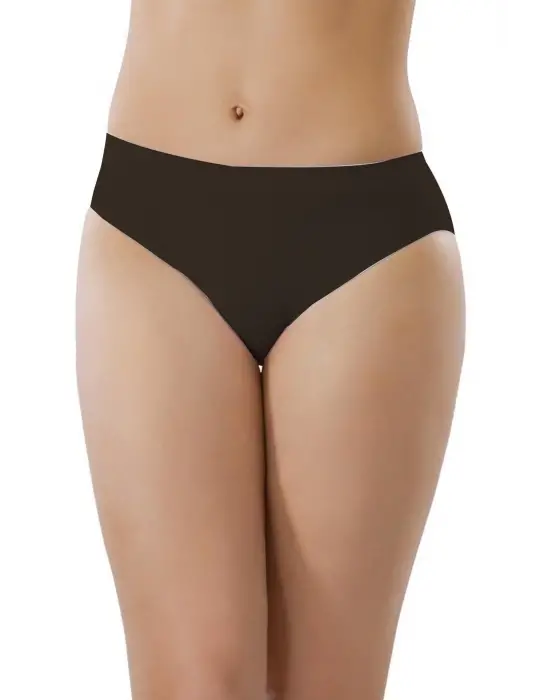 Omarı Dikişsiz İz Yapmayan Siyah Bayan Slip Külot