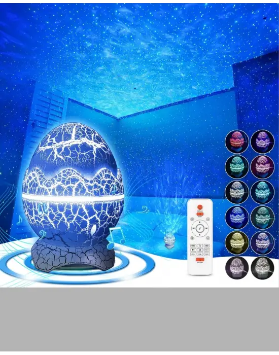 Dinozor Yumurta Gece Lambası Projektör – 14 Renk Seçeneği
