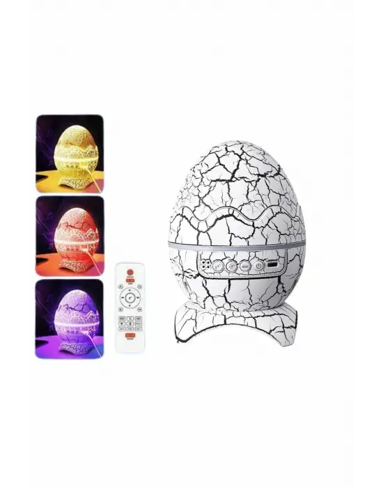 Dinozor Yumurtası Gece Masa Lambası Bluetooth Hoparlör 14 Renk Seçeneği