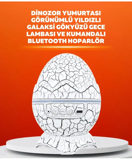 Dinozor Yumurtası Tasarımlı Projektörlü Gece Lambası