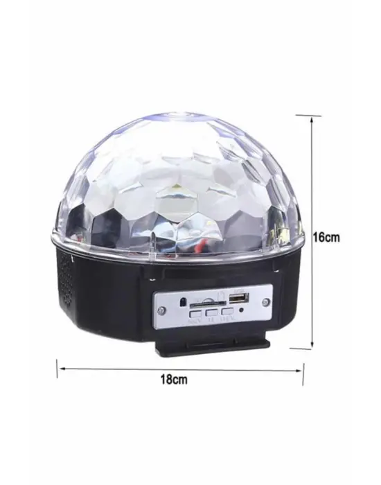 Disko Topu Renkli Işıklı Lazer Parti Bluetooth Bağlantılı Led Küre