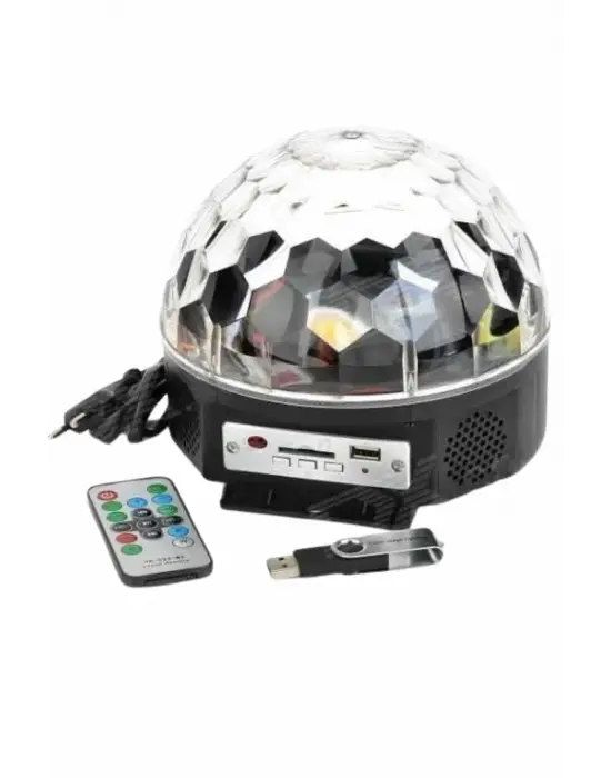 Disko Topu Renkli Işıklı Lazer Parti Bluetooth Bağlantılı Led Küre
