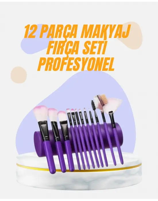 Doğal Görünüm Sağlayan Yumuşak Kıllı 12 Parça Makyaj Fırça Seti Günlük Ve Profesyonel Kullanıma Uygun