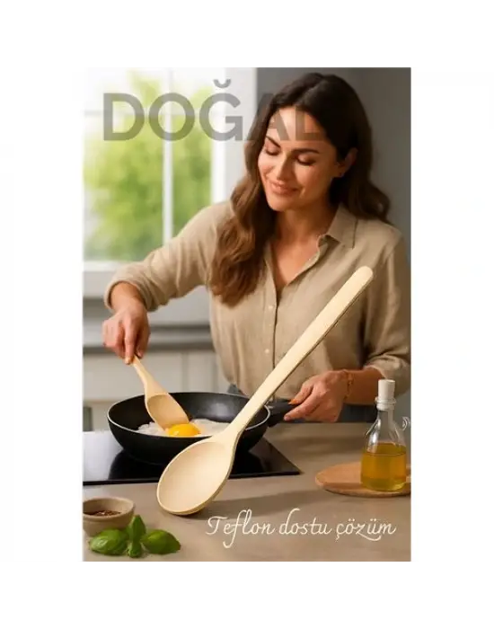 Doğal Gürgen Ahşap Servis Kaşığı – 20 cm, Ergonomik ve Dayanıklı Mutfak Yardımcısı