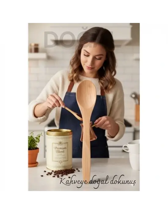 Doğal Gürgen Kahve Kaşığı – 13 cm, Mini Boy, Şık ve Pratik Mutfak Yardımcısı