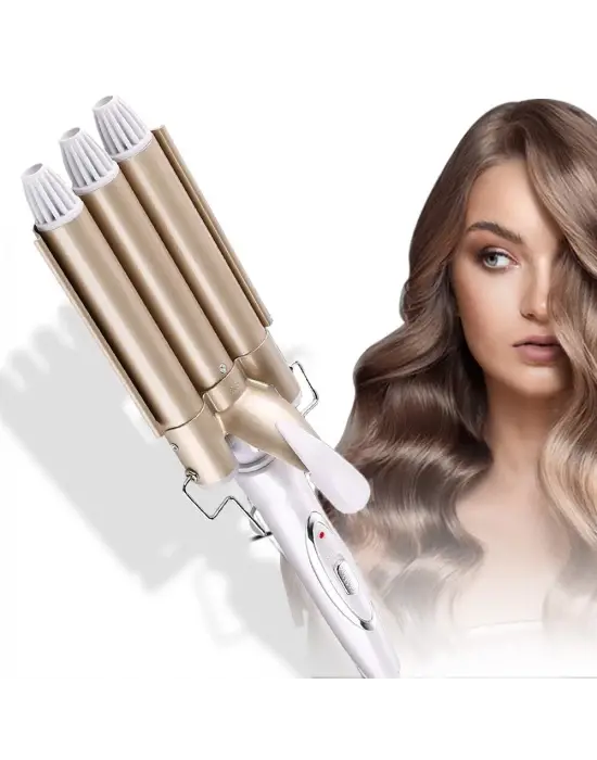 Omarı Doğal Ve Kalıcı Bukleler İçin Profesyonel Seramik Su Dalgası Saç Maşası