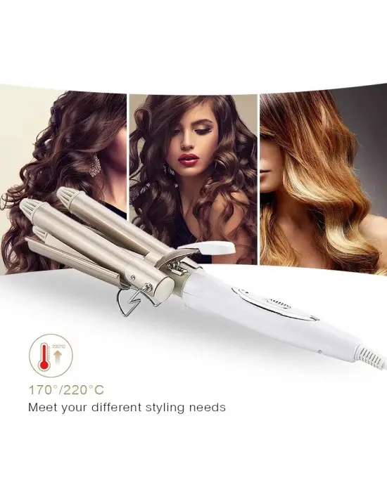 Omarı Doğal Ve Kalıcı Bukleler İçin Profesyonel Seramik Su Dalgası Saç Maşası