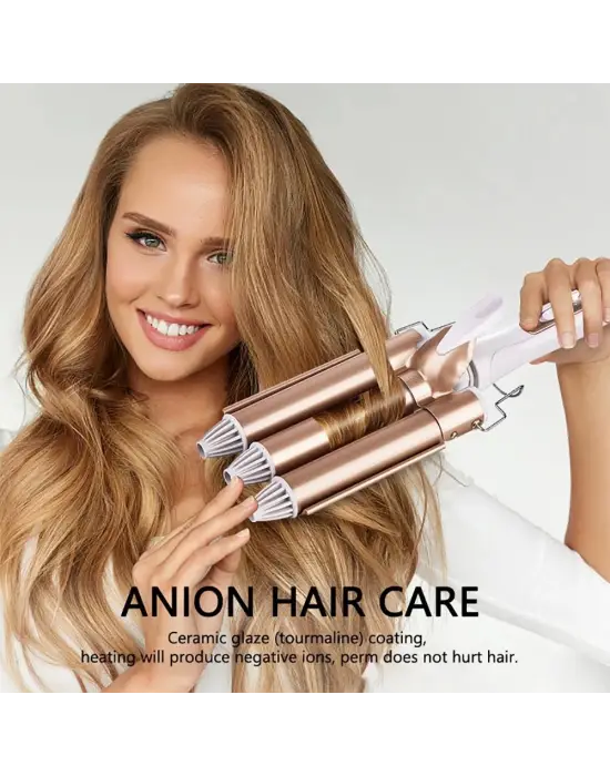 Omarı Doğal Ve Kalıcı Bukleler İçin Profesyonel Seramik Su Dalgası Saç Maşası