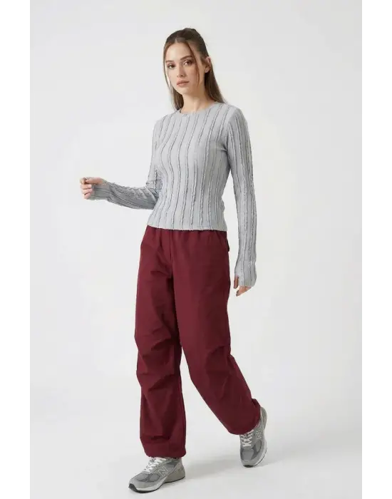 Modern Dokulu Örme Bluz