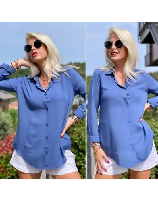 Omarı Efsane Yumuşaklıkta Dokuma Viskon Gömlek