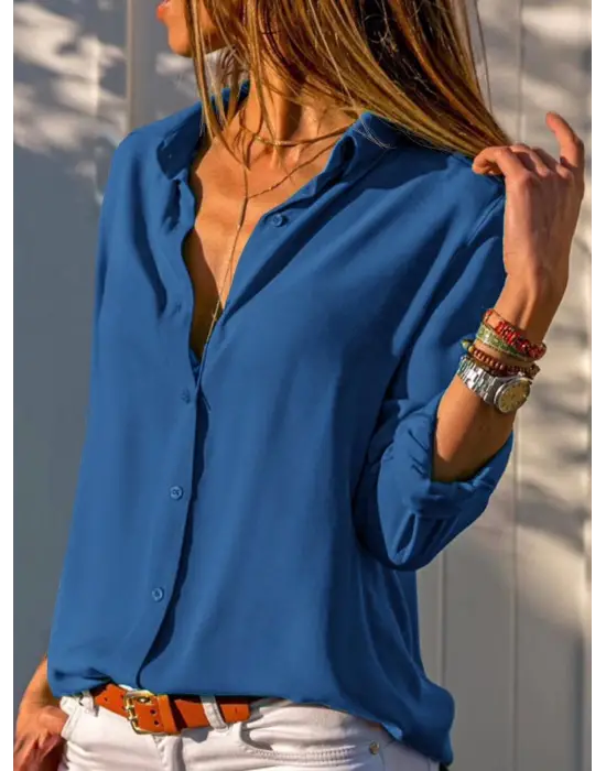 Omarı Efsane Yumuşaklıkta Dokuma Viskon Gömlek