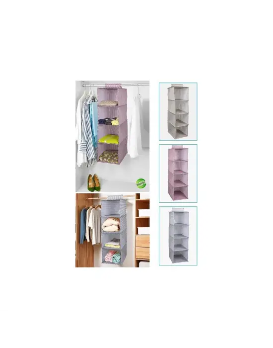 Omarı Katlanabilir Çok Amaçlı 4 Bölmeli Çizgili Bez Organizer