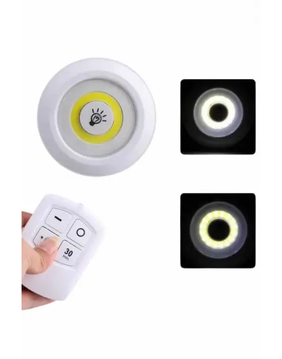 Dolap Işığı Mutfak Rafı Işığı Uzaktan Kumandalı 3 Lü Spot Led Lamba