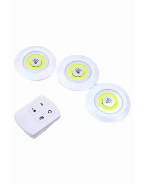 Dolap Işığı Mutfak Rafı Işığı Uzaktan Kumandalı 3 Lü Spot Led Lamba