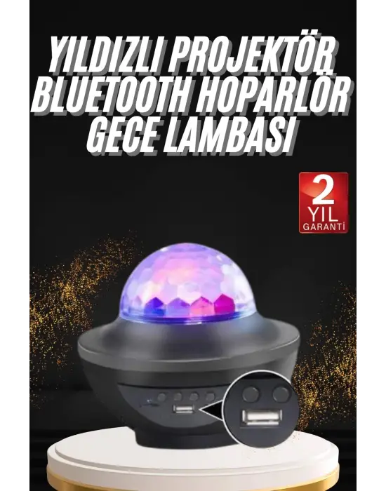 Dönen Işıklı Disko Topu Projektör Müzik Çalarlı Disco Speaker
