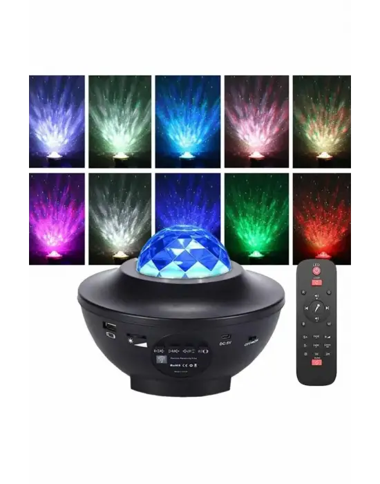 Dönen Işıklı Disko Topu Projektör Müzik Çalarlı Disco Speaker