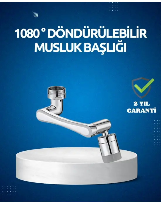 Dönen Musluk Başlığı 1080 Derece Ayarlanabilir Filtreli Sprey Uç