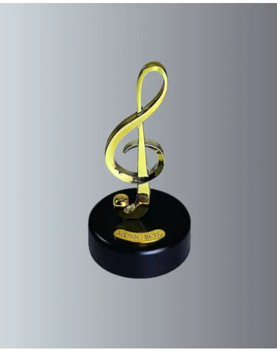 Dönen Sol Anahtarı Figürlü Müzik Kutusu Şık Hediyelik Dekor