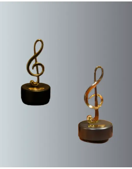Dönen Sol Anahtarı Figürlü Müzik Kutusu Şık Hediyelik Dekor