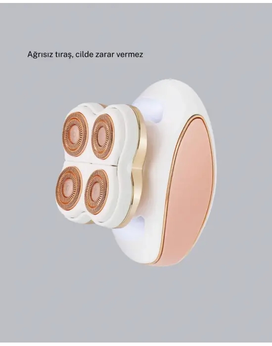 Dört Kesici Başlıklı Vücut Tıraş Cihazı Ağrısız Kullanım