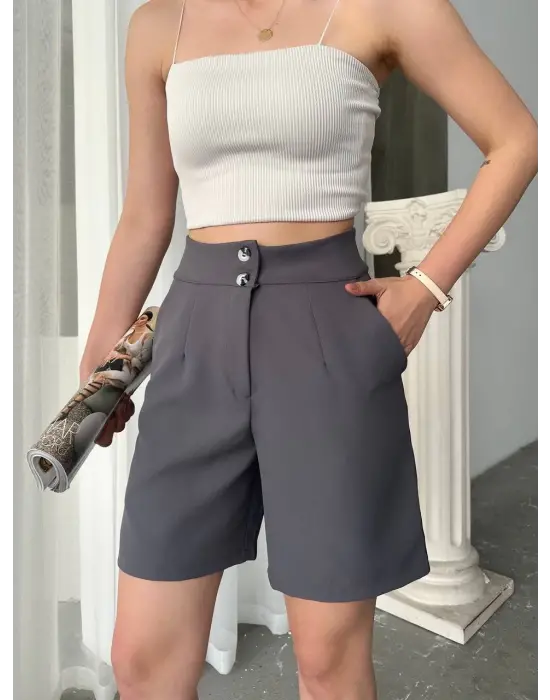 Modern Çift Düğmeli Şort