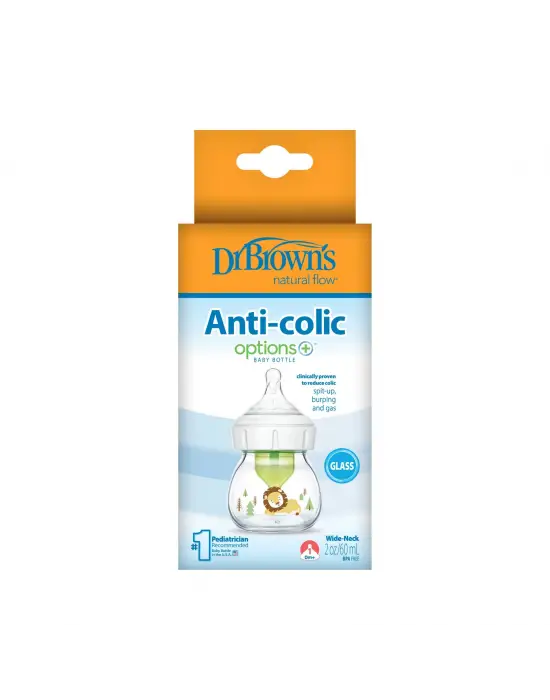 Dr.Browns Geniş Ağız Anti Kolik Options+ Cam Biberon 60 ml