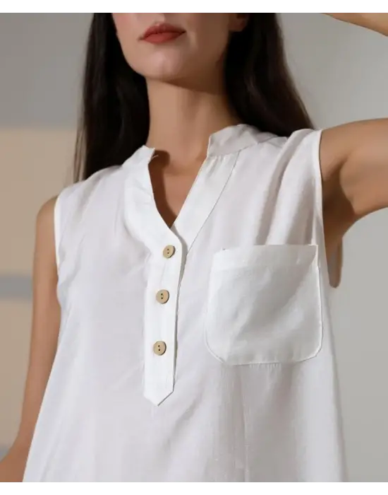 Düğme Detaylı Mini Elbise