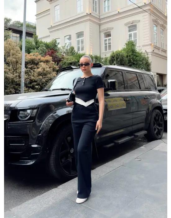 Modern Siyah Alt Üst Takım