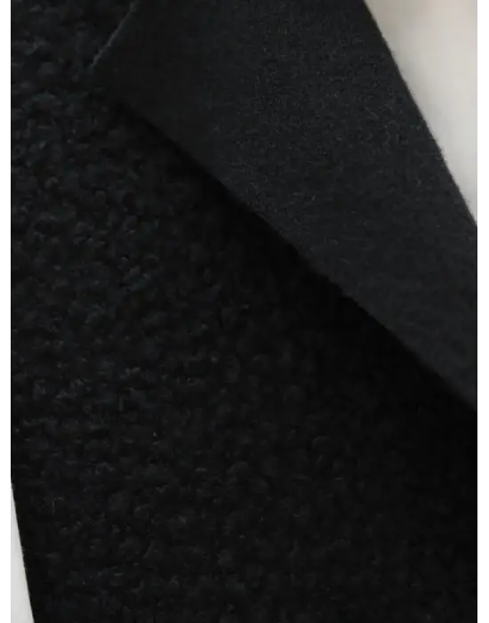 Düğmeli Çift Cepli Buklet Yelek -Siyah