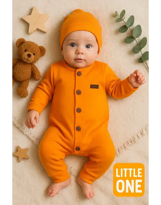 Düğmeli Önden Açık İnterlok Tulum