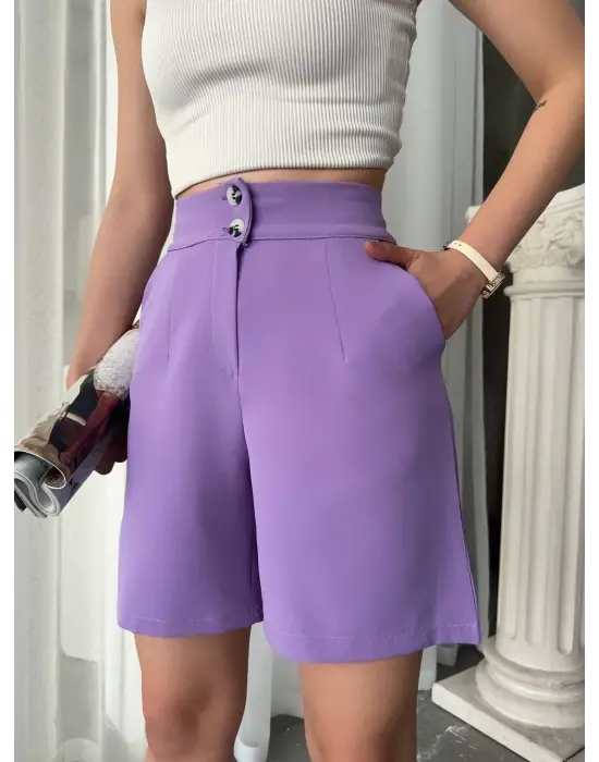 Modern Düğmeli Şort