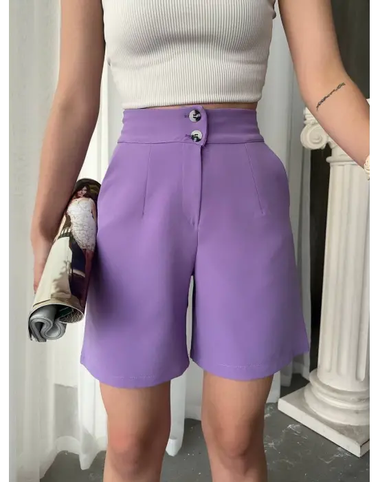 Modern Düğmeli Şort