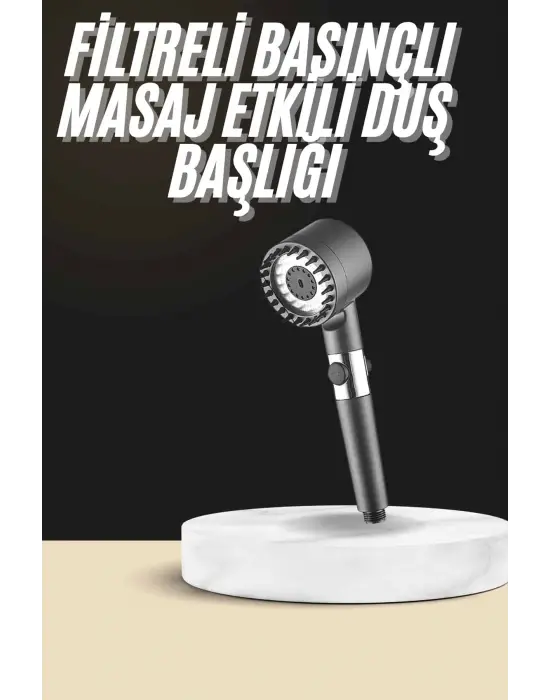 Duş Başlığı Profesyonel Masaj Başlıklı 3 Modlu Yeni Nesil Masaj Uçlu Su Tasarruflu