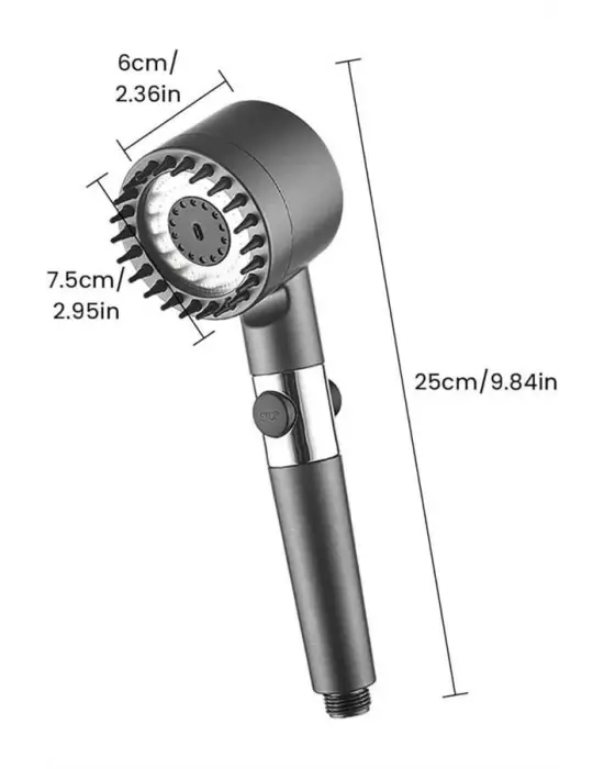 Duş Başlığı Profesyonel Masaj Başlıklı 3 Modlu Yeni Nesil Masaj Uçlu Su Tasarruflu