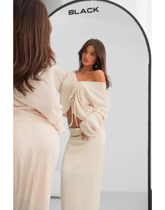 Düşük Bel Maxi Boy Etek