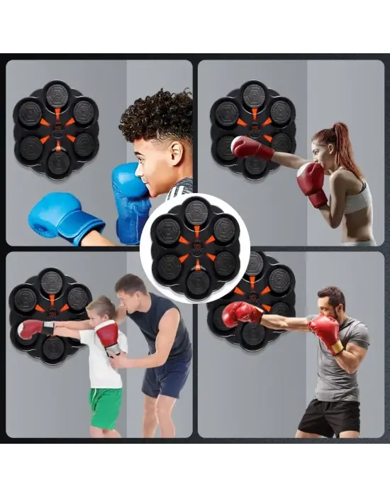 Duvar Boks Makinesi Müzikli Bluetooth Hoparlör Özellikli Led Işıklı Ritimli 9 Mod Seviye Ayarlı Box