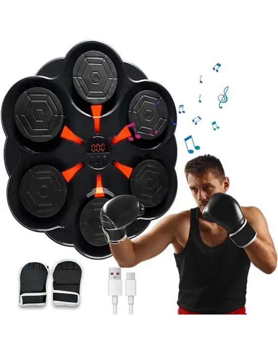 Duvar Boks Makinesi Müzikli Bluetooth Hoparlör Özellikli Led Işıklı Ritimli 9 Mod Seviye Ayarlı Box