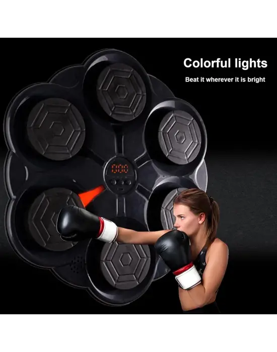Duvar Boks Makinesi Müzikli Bluetooth Hoparlör Özellikli Led Işıklı Ritimli 9 Mod Seviye Ayarlı Box