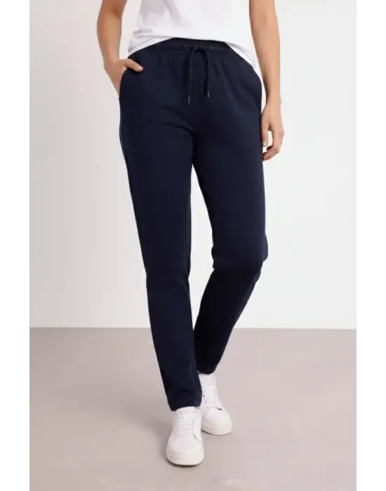 Düz Paça Beli Lastikli İpli Günlük Spor Eşofman Altı Rahat Fit - Lacivert