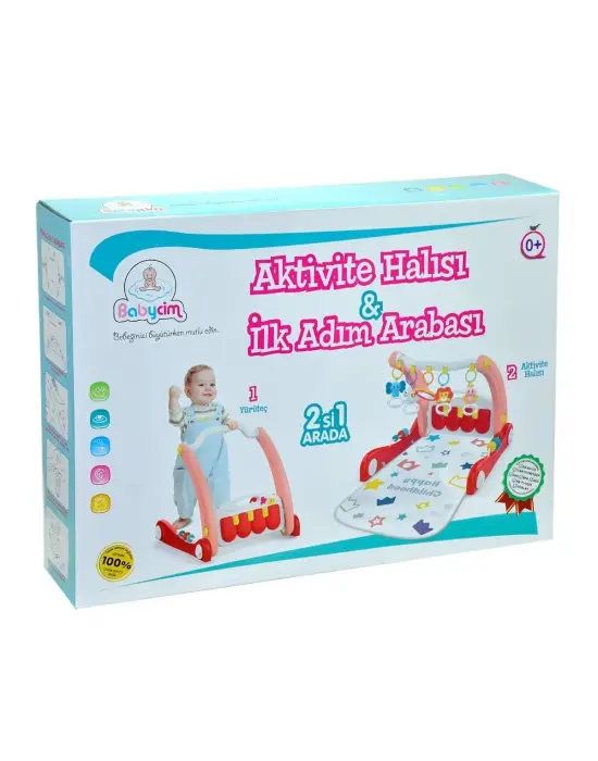 Omarı Pembe Aktivite Halısı ile İlk Adım Arabası
