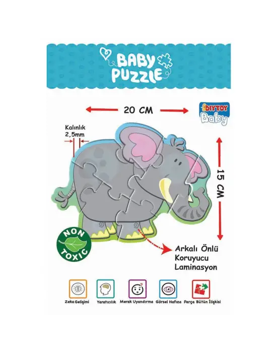 Omarı Eğlenceli ve Renkli Hayvan Puzzle Seti