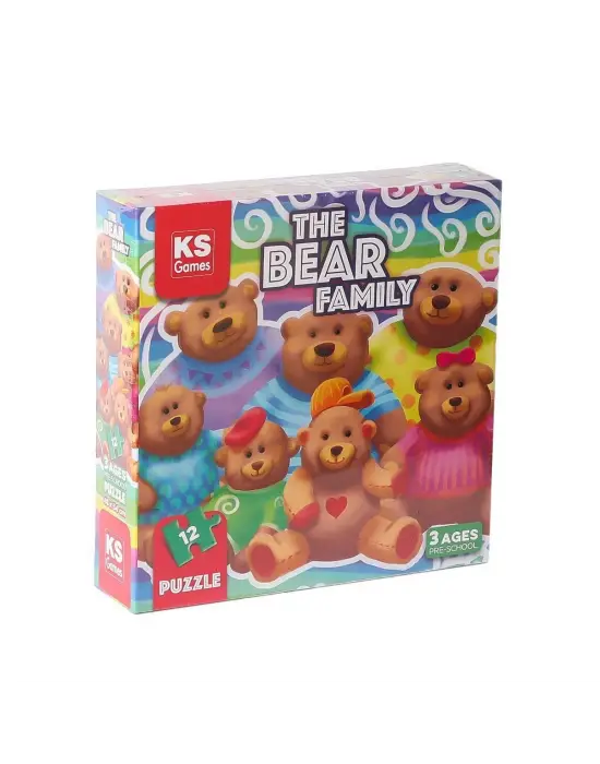 Omarı Eğlenceli Ayı Ailesi Okul Öncesi Puzzle Oyunu