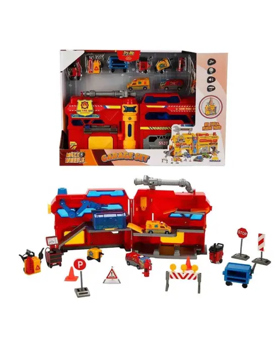 Omarı Maxx Wheels Sesli ve Işıklı Garaj Seti - İnşaat Garajı