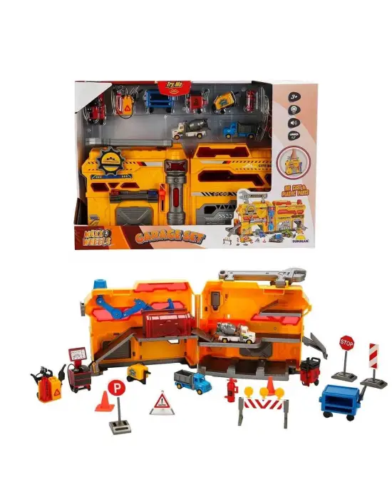 Omarı Maxx Wheels Sesli ve Işıklı Garaj Seti - İnşaat Garajı